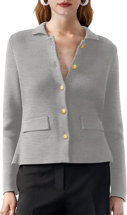 SuperPrity Cardigan Sweaters for Women Long Sleeve Lightweight Cropped Knit Blazer Button Jacket ... | Amazon (US)