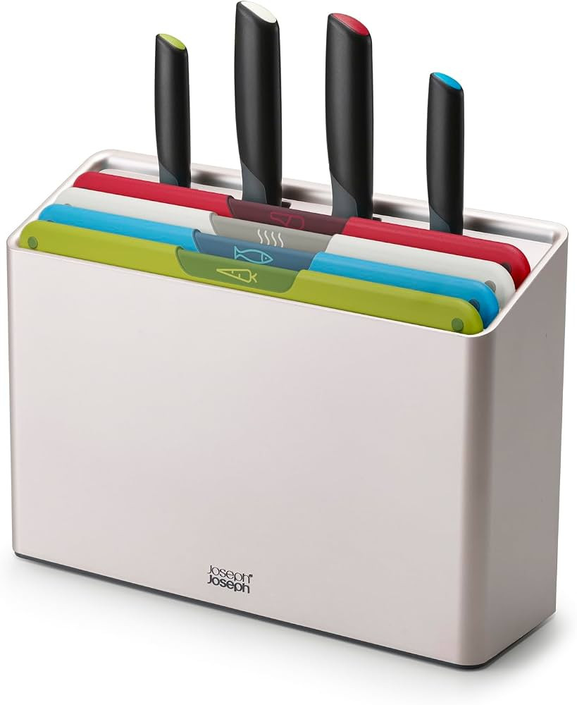 Joseph Joseph Folio Icon, 8-Piece Color Coded Knife and Cutting Board Set, Slimline case for orga... | Amazon (US)