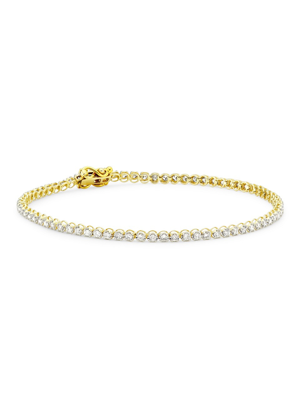 Women's 14K Yellow Gold & 1 TCW Diamond Tennis Bracelet - Gold | Saks Fifth Avenue