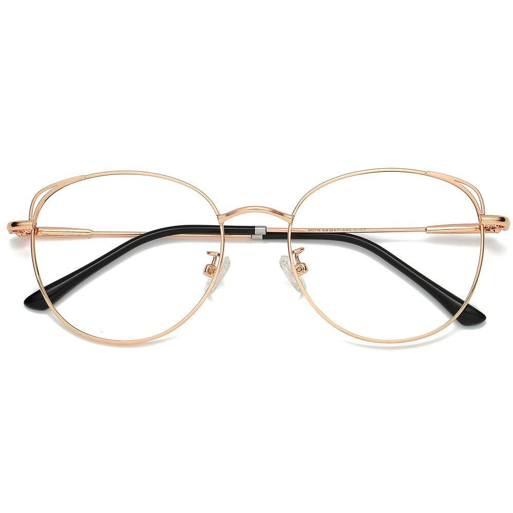 SOJOS Cat Eye Blue Light Blocking Glasses for Woman Hipster Metal Frame Womens Eyeglasses She You... | Amazon (US)