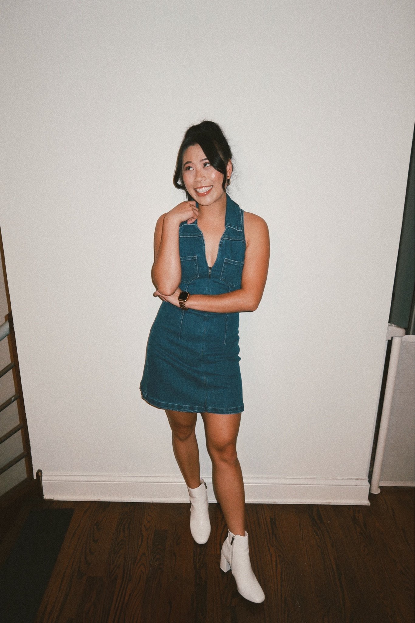 penelope collared denim dress itslalaslife on LTK