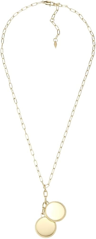 Fossil Women's Plated Stainless Steel Engravable Personalized Gift Pendant Chain Necklace for Wom... | Amazon (US)