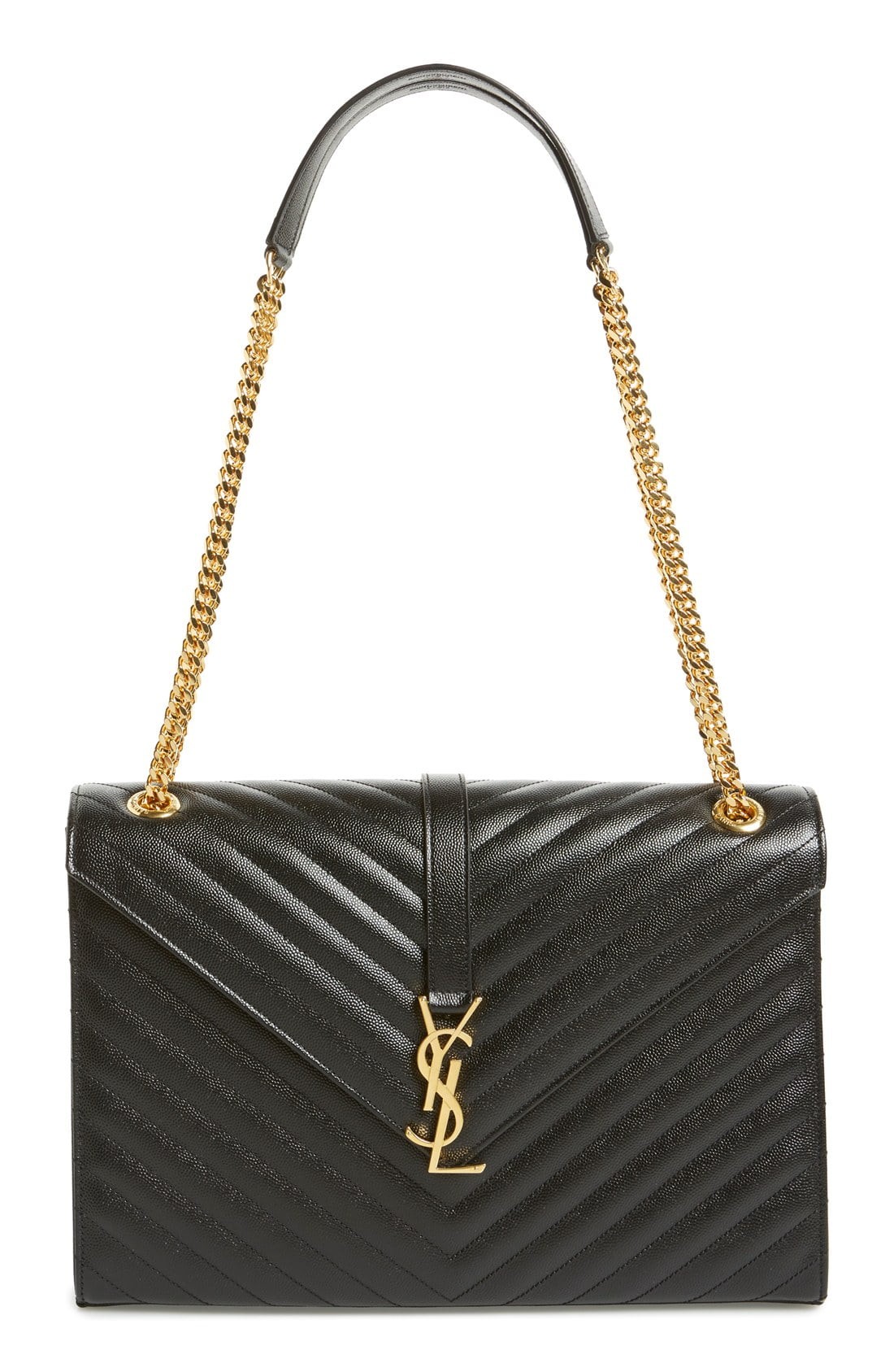 'Large Monogram' Grained Leather Shoulder Bag | Nordstrom