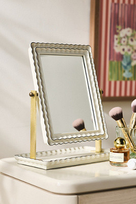 Philippa Wavy Scalloped Tabletop Vanity Mirror | Anthropologie (US)