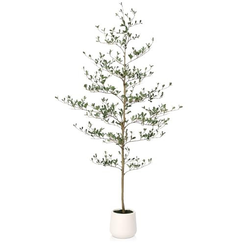 VeriNatural Artificial Black Olive Tree 6FT - Faux Olive Trees with Modern White Planter & Moss for Indoor Home Decor - UV Resistant Potted Tall Fake Plants for Living Room Office Porch Outdoor, VN124 | Amazon (US)