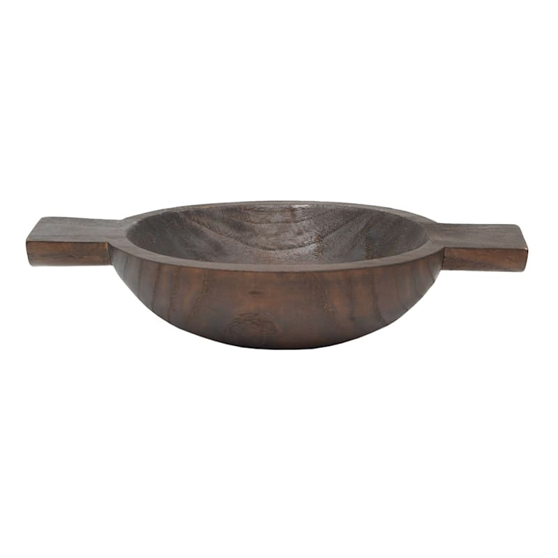 Natural Wood Bowl with Handle, 12" | At Home