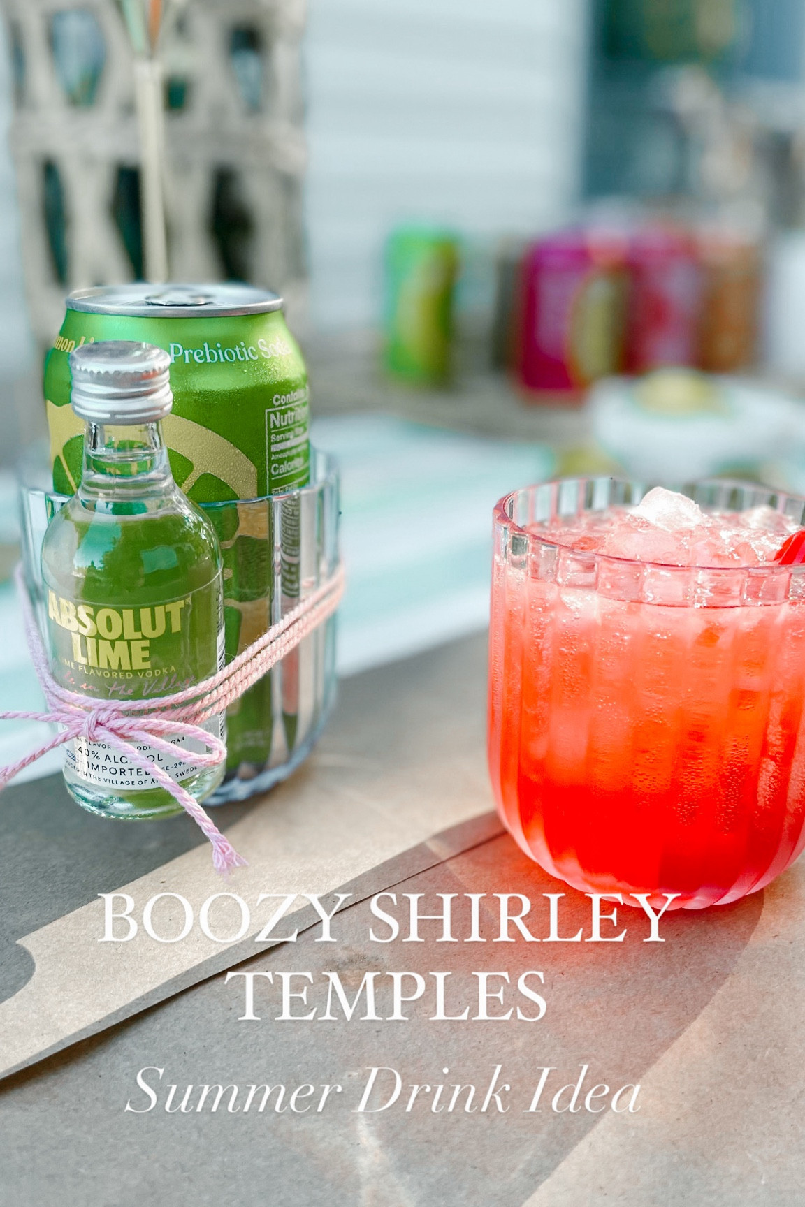 Boozy Shirley temple - summer drink idea 