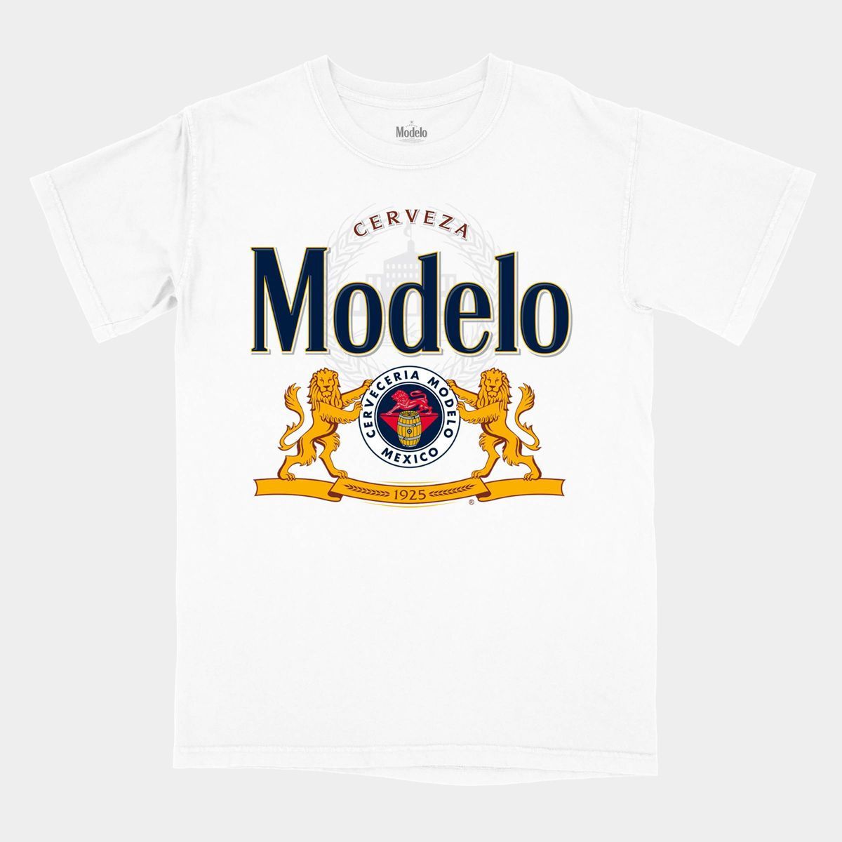 Men's Modelo Logo Short Sleeve Graphic T-Shirt - White | Target