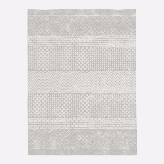 Trellis Shine Rug, 6'x9', Frost Gray | West Elm (US)
