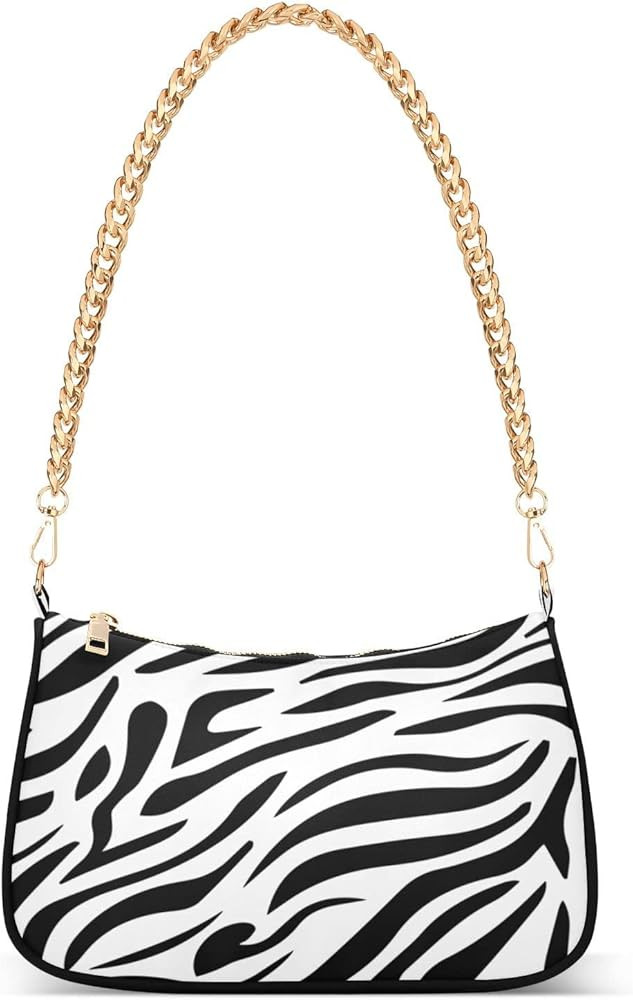 PIHNSDUA Bat Halloween Women's Chain Shoulder Bag, Metal Chain Strap Zip Purse for Women | Amazon (US)