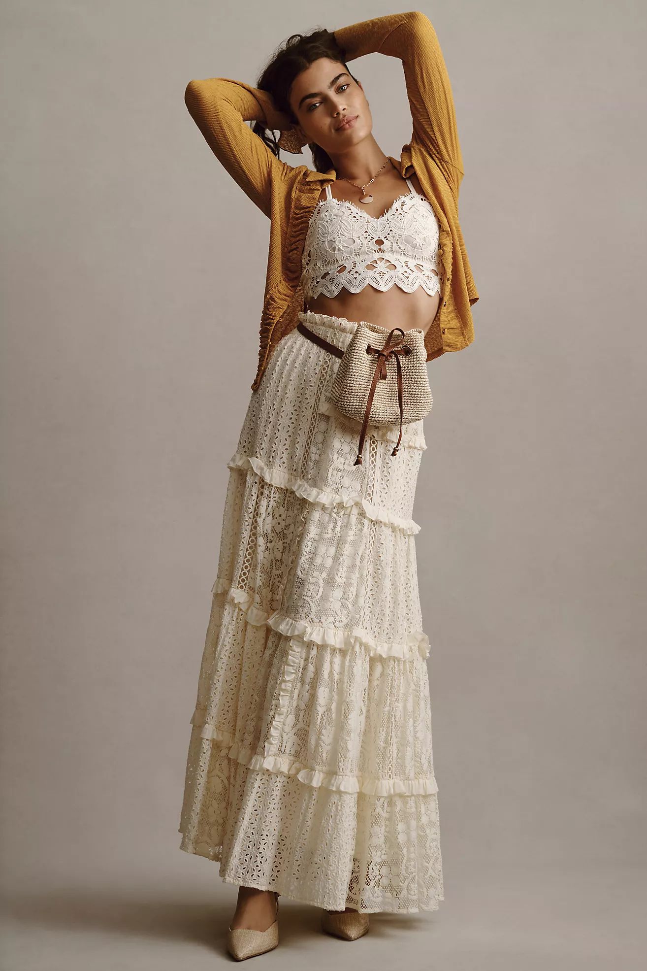 Forever That Girl Tiered Lace Maxi Skirt | Anthropologie (US)