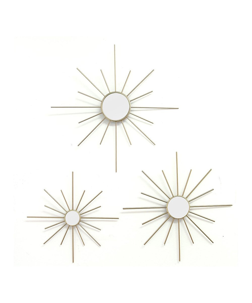 Stratton Home Decor Wall Mirrors Gold - Dazzling Burst Mirrored Wall Decor Set | Zulily