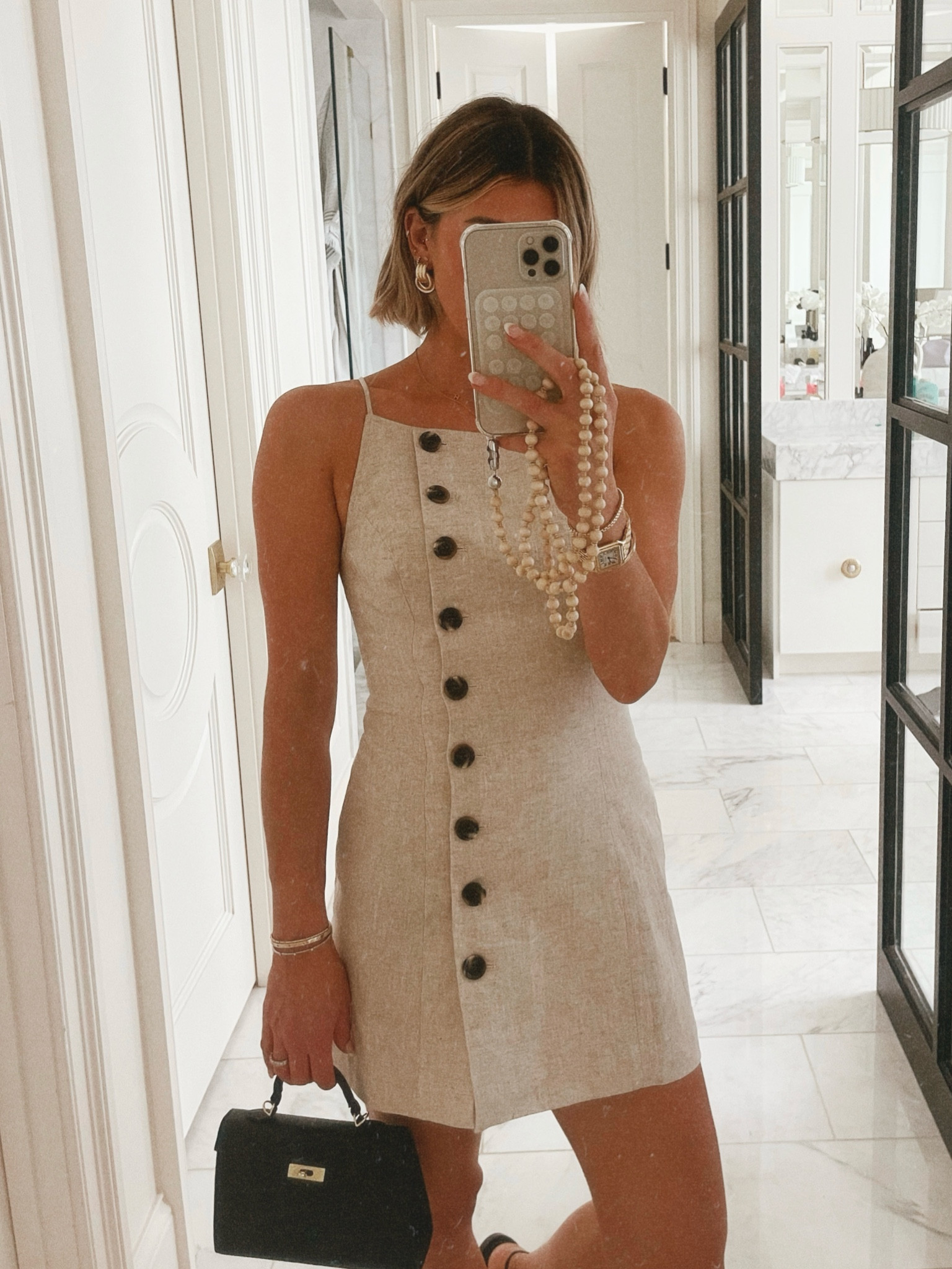 Linen summer dress back in stock! I'm wearing size am and 5'7 for reference 