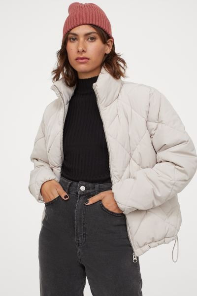 Boxy, padded jacket in woven fabric. Stand-up collar, zipper at front, and side pockets. Conceale... | H&M (US + CA)