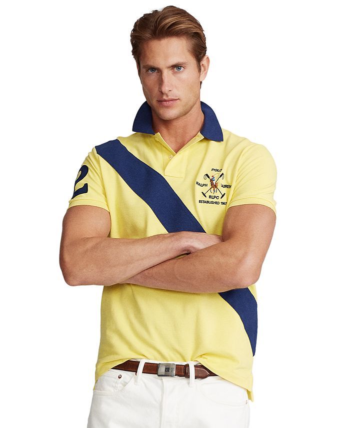 Men's Custom Slim Fit Mesh Polo Shirt | Macys (US)