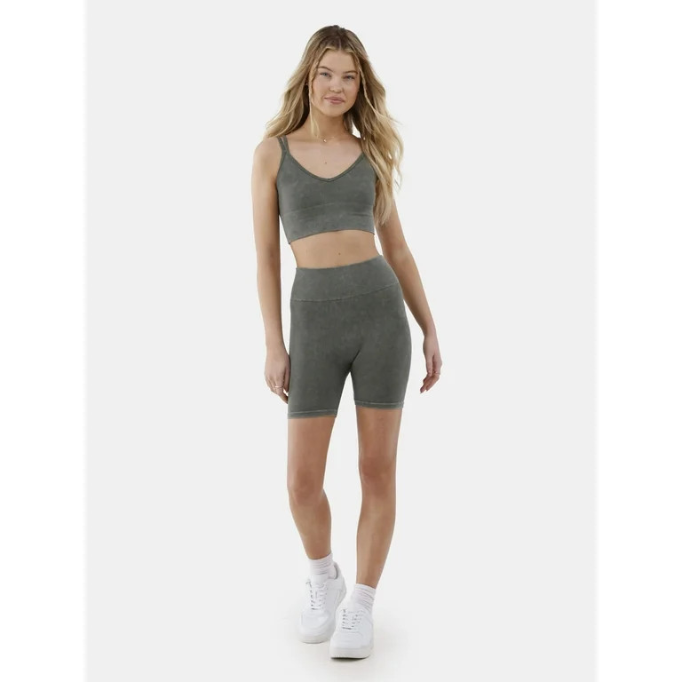 No Boundaries Ribbed Seamless Cami and Shorts Set, 2 Piece, Women’s | Walmart (US)
