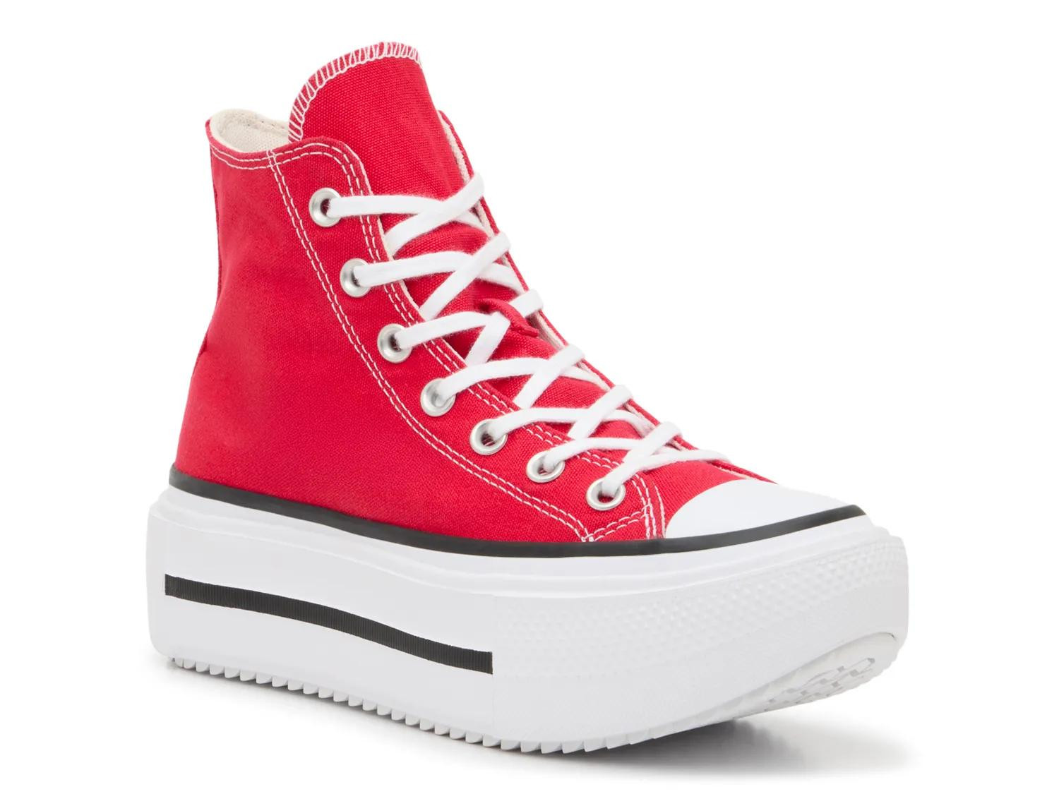 Converse Chuck Taylor All Star Double Stack HighTop Platform Sneaker | Men | Women's | Red | Size Women's 9 / Men's 7 | Sneakers | DSW