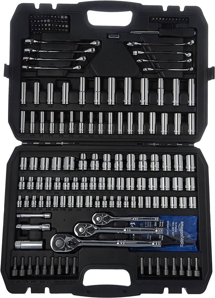 Amazon Basics Mechanic's Tool Socket Set With Case, 201-Piece | Amazon (US)