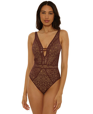 Women's Color Play Crochet Plunge One-Piece Swimsuit | Macy's