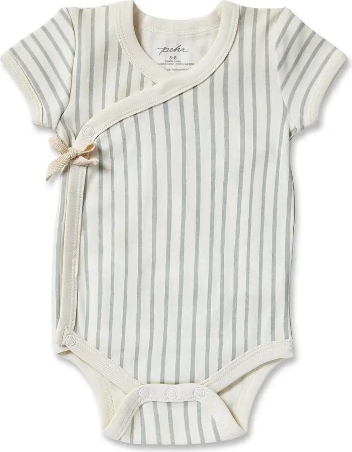 Pehr Stripes Away Organic Cotton Wrap Bodysuit | Nordstrom | Nordstrom