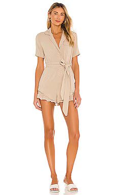Tularosa Sienna Romper in Tan from Revolve.com | Revolve Clothing (Global)