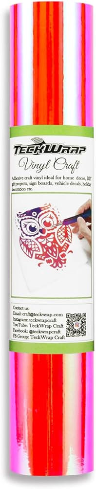 TECKWRAP Holographic Opal Chrome Vinyl 1ft x 5ft, Hot Pink | Amazon (US)