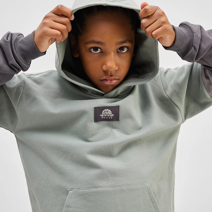 Seafoam and Black Color Block Hoodie | Miles The Label
