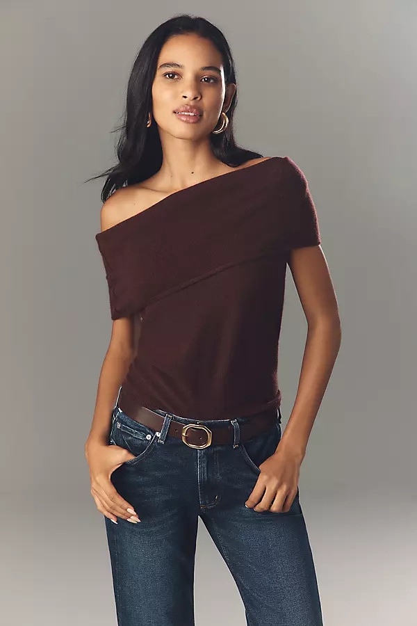 Pilcro Cashmere Off-The-Shoulder Sweater Top | Anthropologie (US)