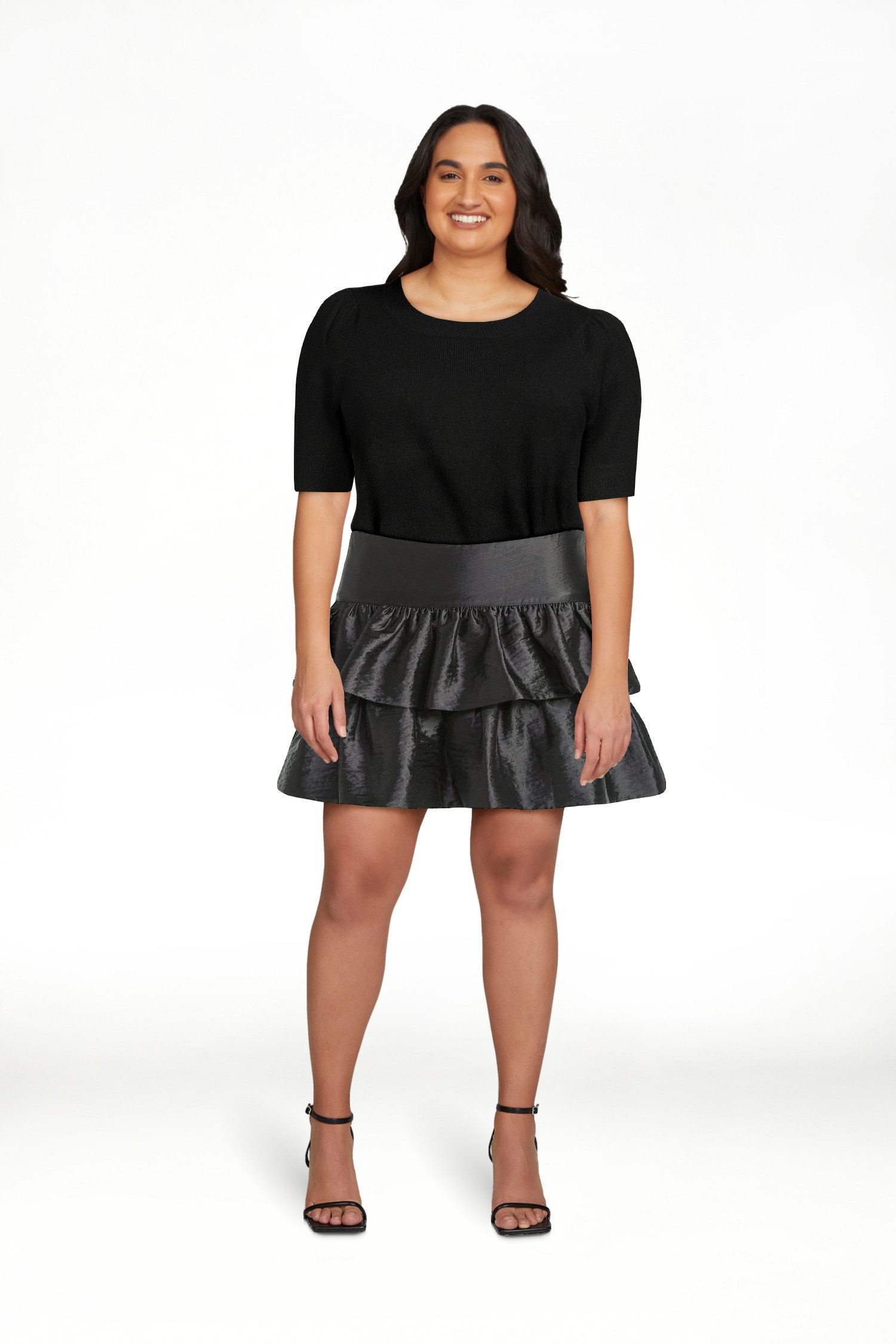 Scoop Women's and Women's Plus Tiered Ruffle Mini Skirt, Sizes XS-4X | Walmart (US)