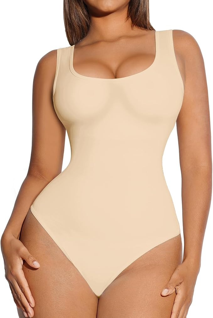 FeelinGirl Bodysuit for Women Tummy Control Seamless Fashion Going Out Sleeveless Tank Tops Bodys... | Amazon (US)