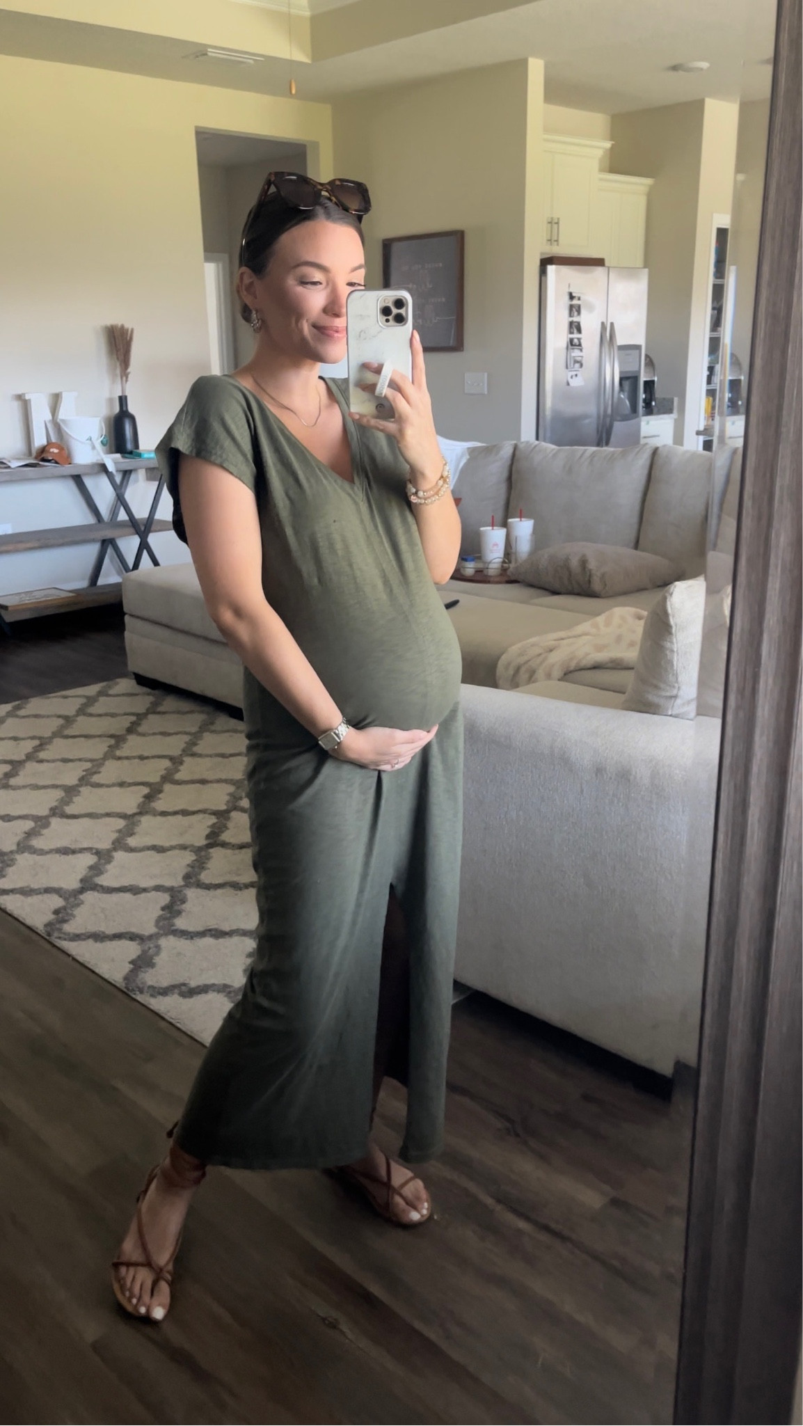 Maternity / bump friendly / casual outfit / summer dress / spring outfit / sandals 

#LTKunder50 #LTKbump #LTKstyletip