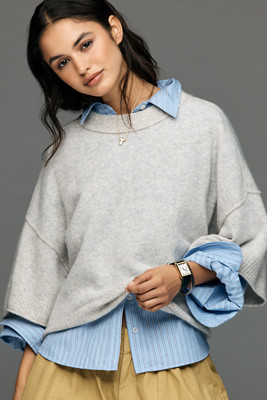 The Goldie Crew-Neck Cashmere Sweater | Anthropologie (US)