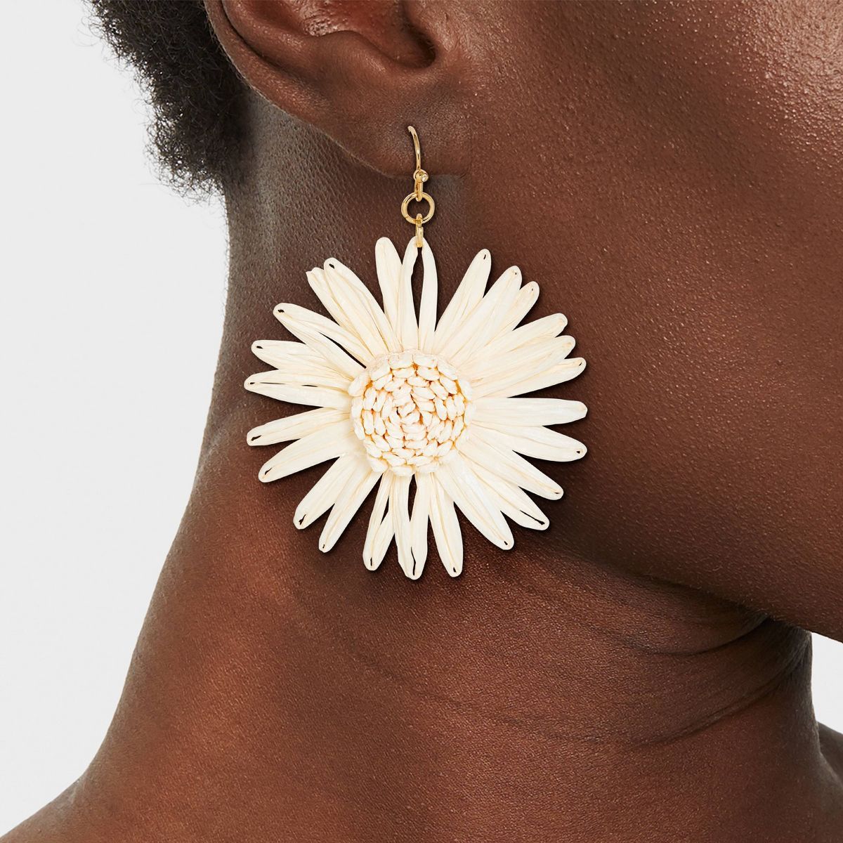 Sunflower Raffia Drop Earrings - A New Day™ | Target