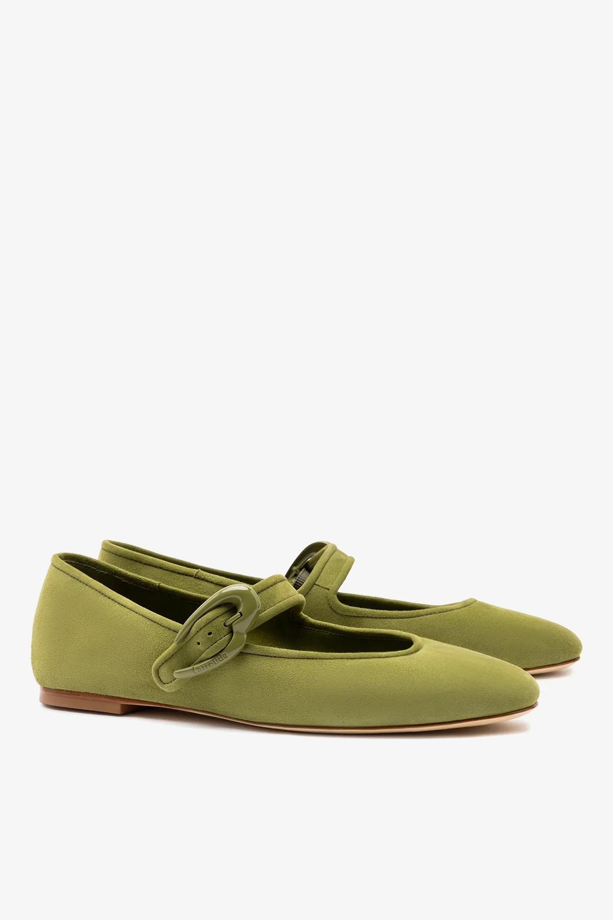 Verona Ballet Flat In Seaweed Suede | Larroude