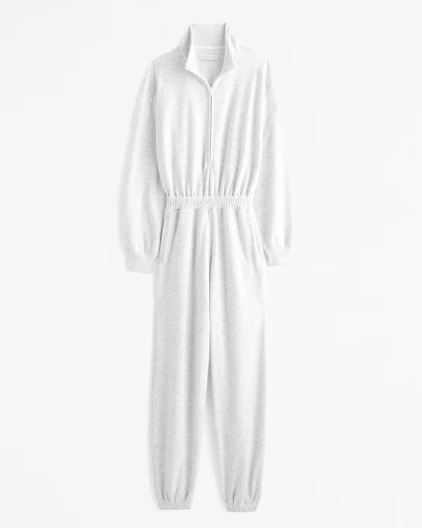 Women's Long-Sleeve Half-Zip Fleece Jumpsuit | Women's Dresses & Jumpsuits | Abercrombie.com | Abercrombie & Fitch (UK)