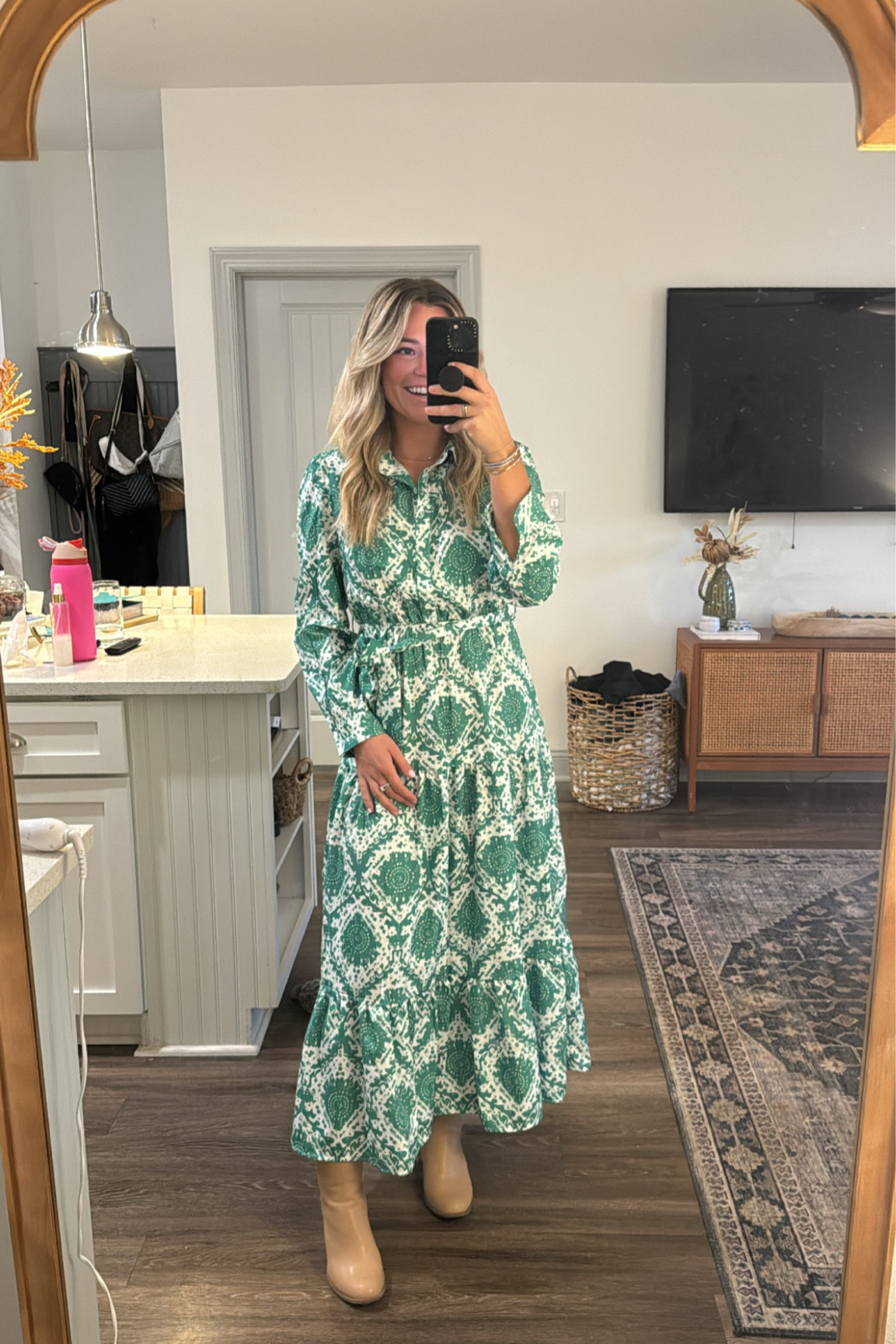 Long green dress! Fall dress!! Fall outfit! Women’s dress! 

#LTKSeasonal #LTKHoliday #LTKbeauty