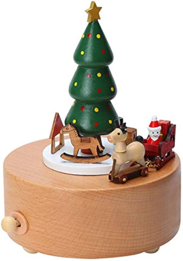 AMOR PRESENT Christmas Music Box, Wooden Music Box Christmas Tree Girl Musical Box for Birthday W... | Amazon (US)