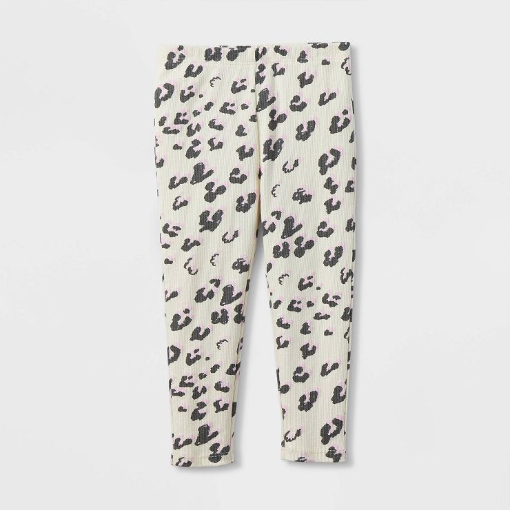 Grayson Mini Toddler Girls' Leopard Ribbed Leggings - Cream | Target