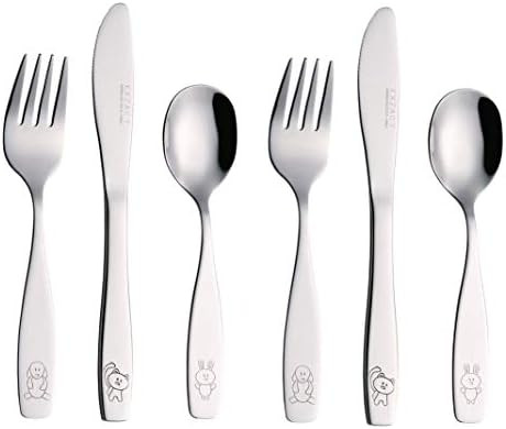 Annova Children's Flatware 6 Pieces Set - Stainless Steel Cutlery/Silverware 2 x Children Safe Fo... | Amazon (US)