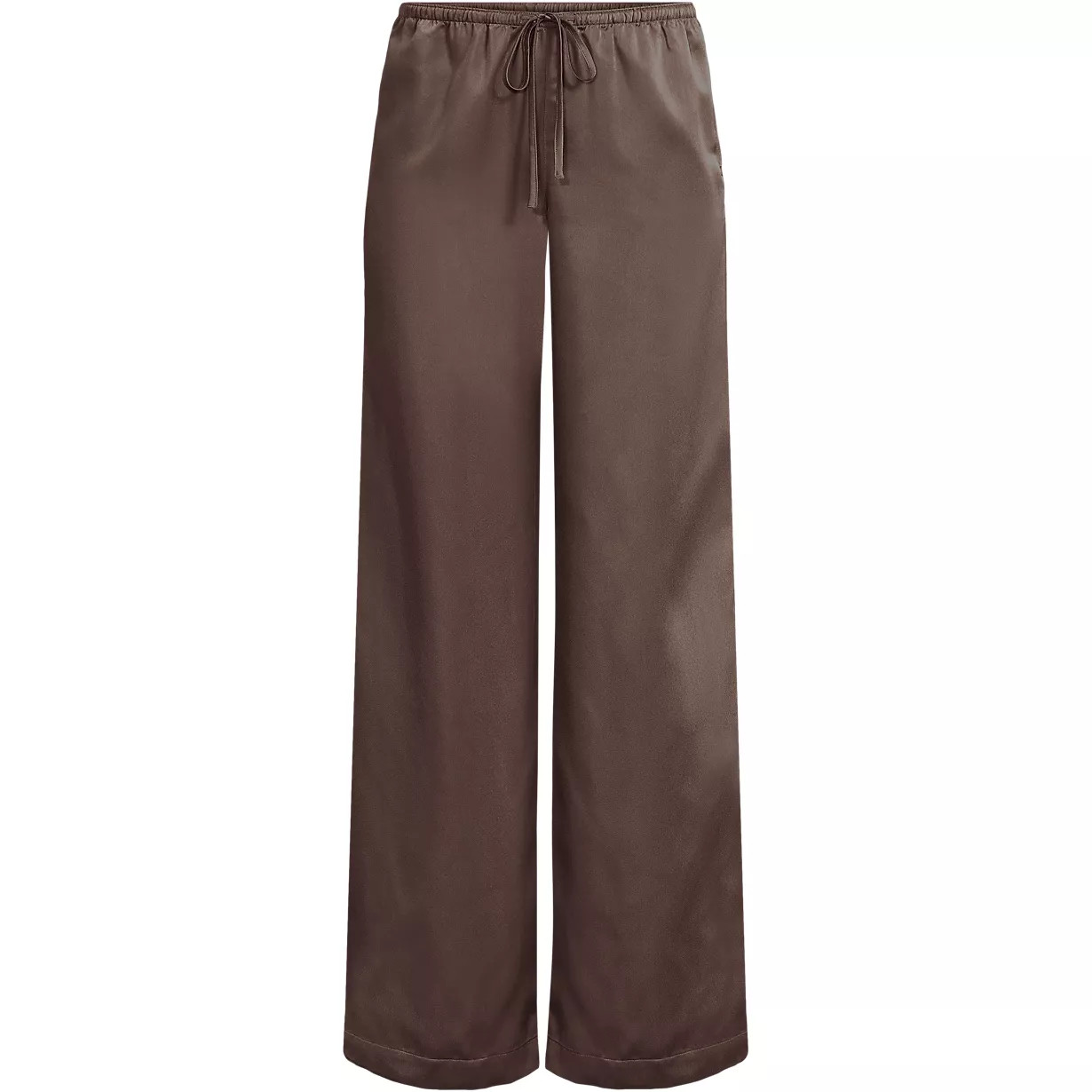 Women's Creaseless Silky High Rise Wide Leg Drawstring Pants | Lands' End (US)