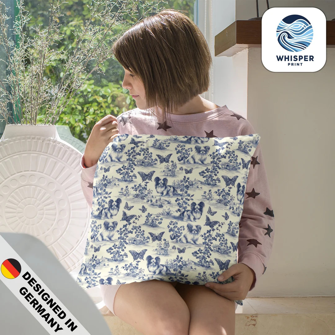 Whisperprint® French Toile Blue Papillon Dog Style Print Cottagecore / Farmcore Spun Polyester S... | Etsy (US)