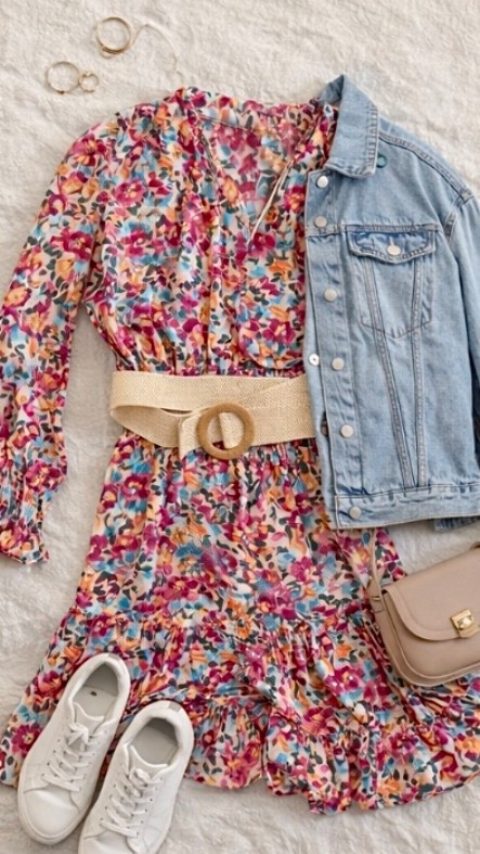 Spring outfit formula 🌸
Floral dress + denim jacket + white sneakers = effortless everyday style.
Everything linked in my LTK 🤍



#LTKootd #LTKSpringSale #LTKSeasonal