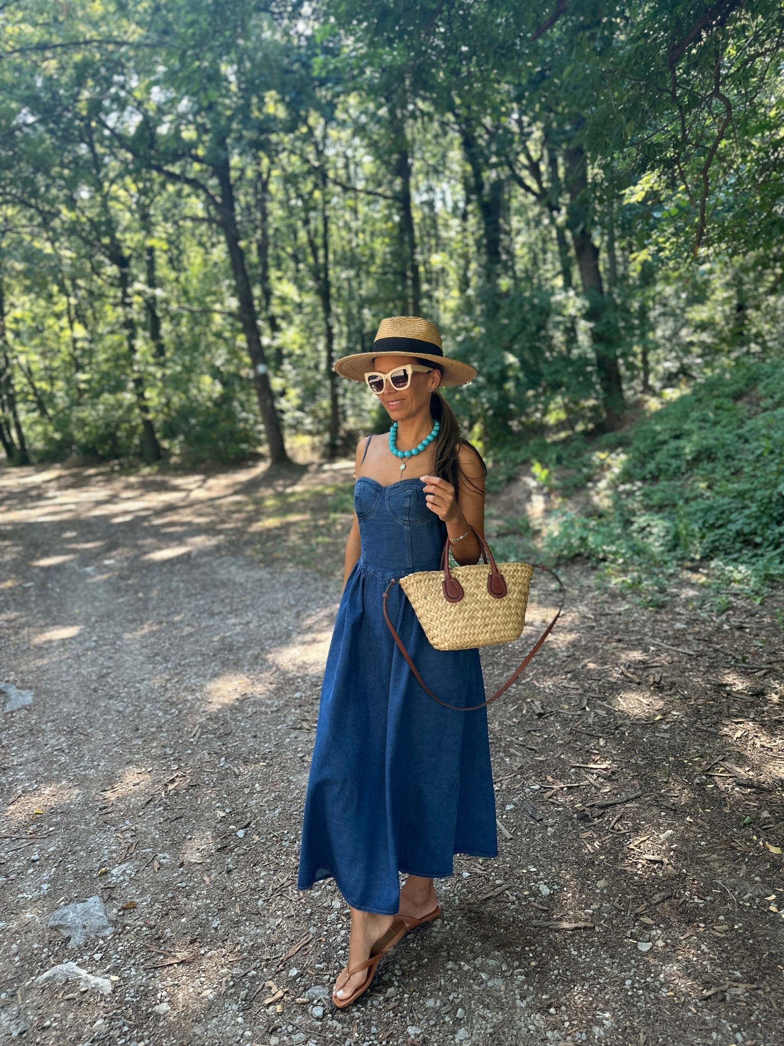 Denim sweetheart dress sz S
I’m 5’5” 122 lbs 
Leather canel flip flops true to size

use my discount code gor the dress  justglow011_12 for 12% off


#LTKShoeCrush #LTKSaleAlert #LTKStyleTip