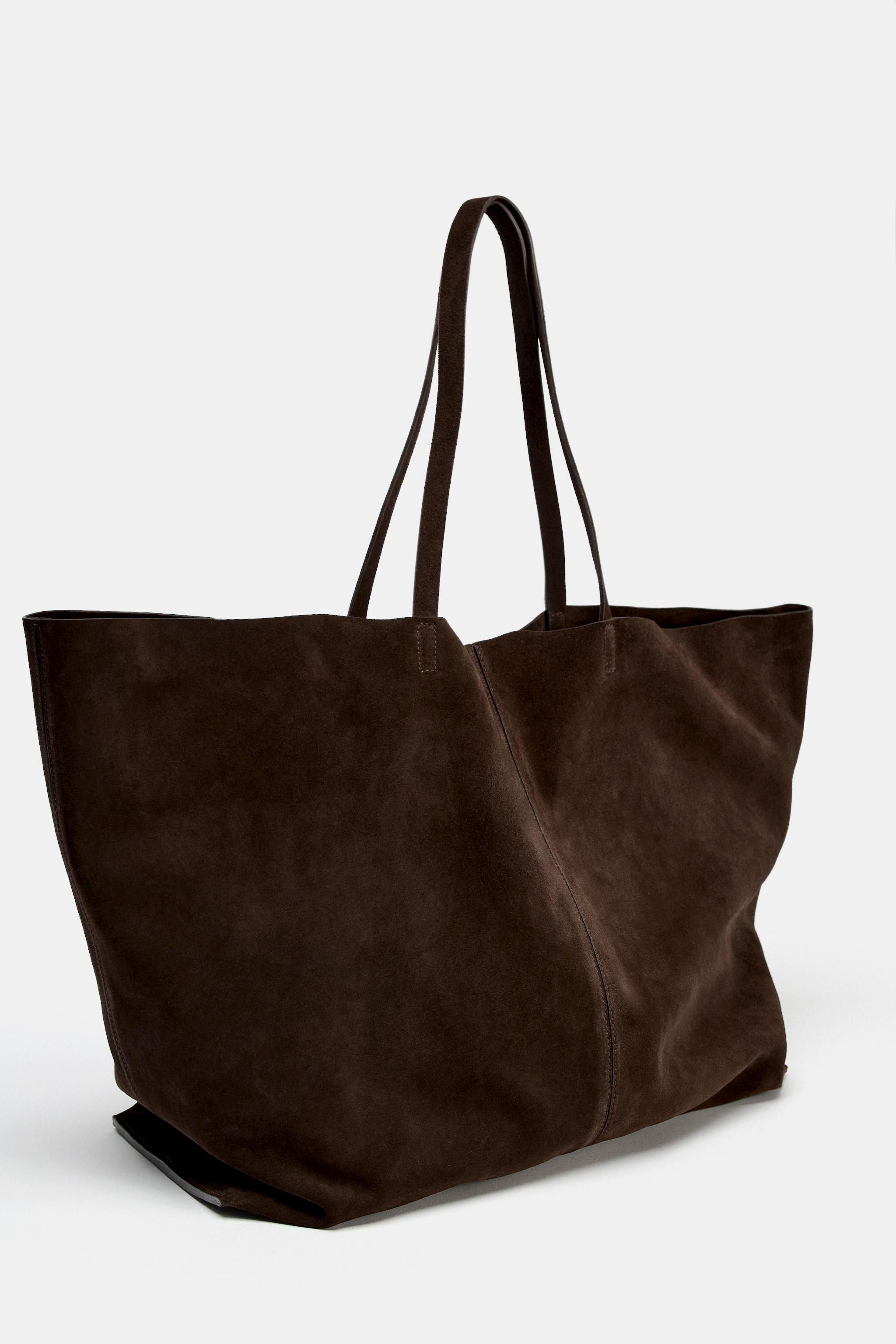 MAXI SPLIT SUEDE TOTE BAG | Zara UK