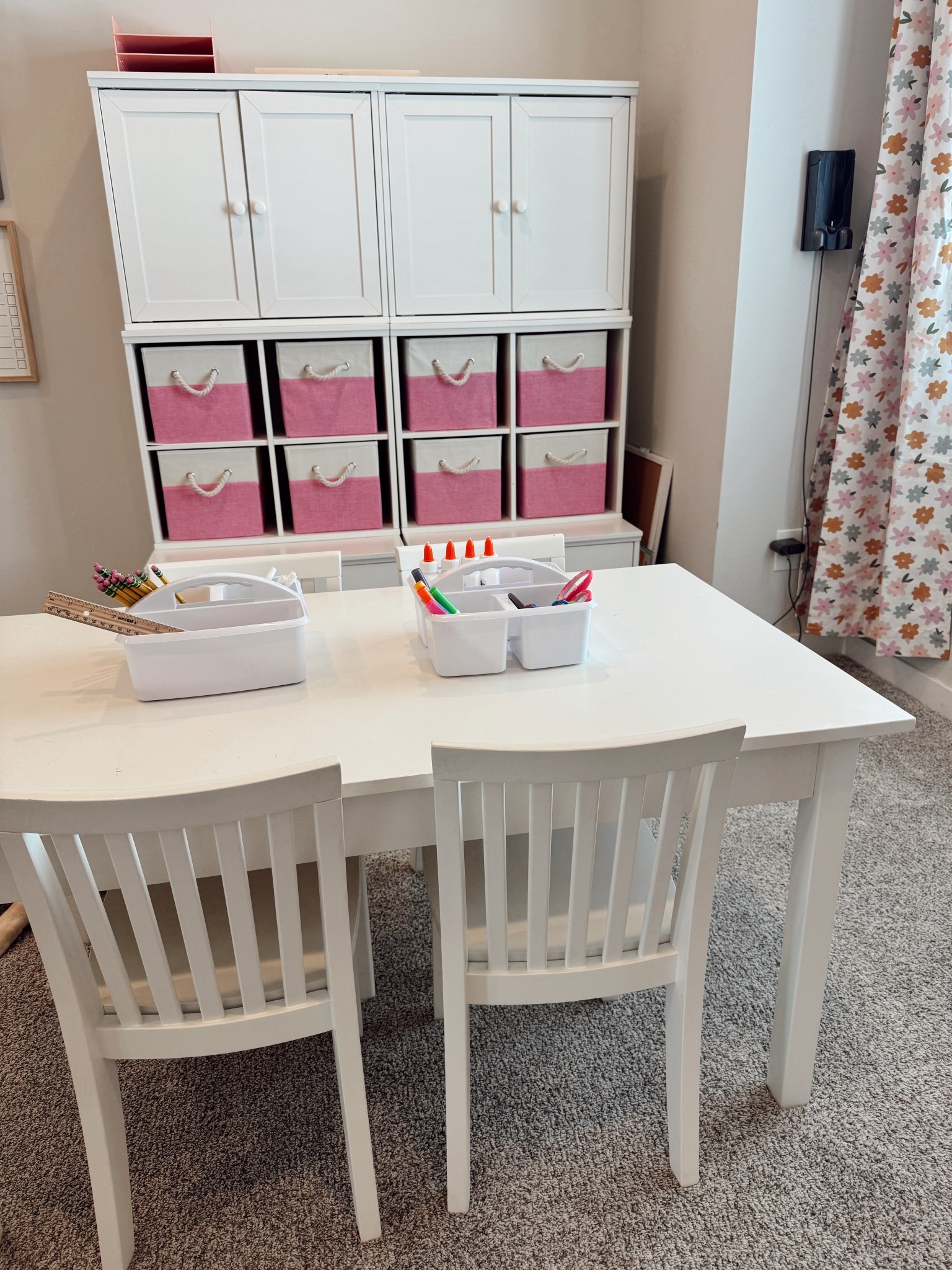 Homeschool storage + table 🤍