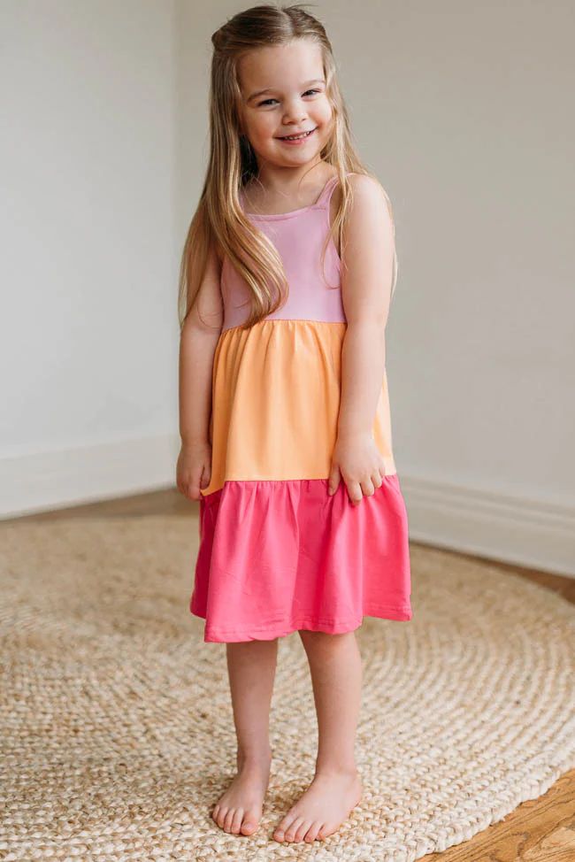 Share An Interest Girls Pink Colorblock Dress | Pink Lily
