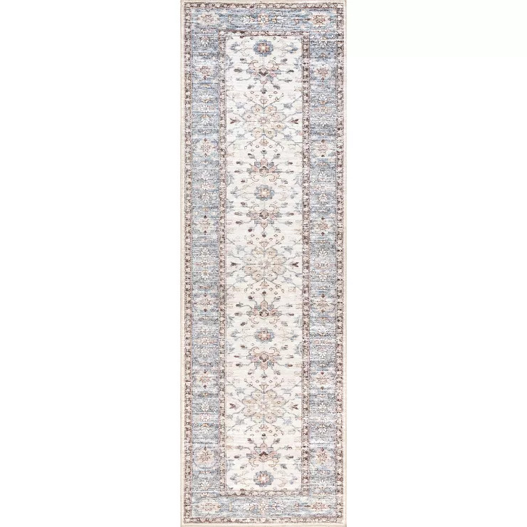 nuLOOM Gemma Machine Washable Transitional Floral Area Rug | Target