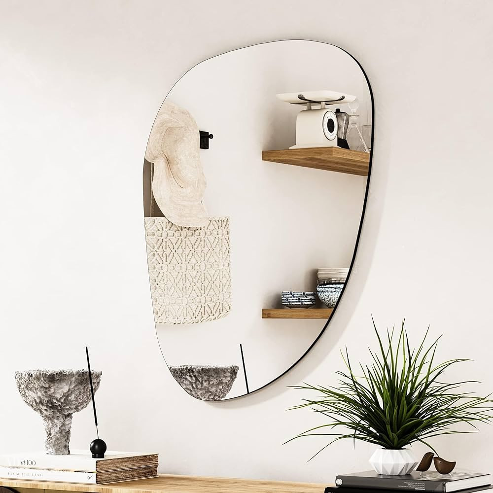 DWELLER Irregular Mirror for Wall Decor 36.2"x27.1", Asymmetrical Mirror, Modern Frameless Wall M... | Amazon (US)