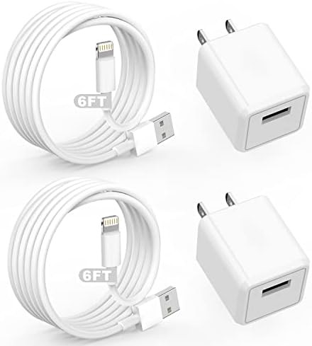 iPhone Charger,Cube Apple Charger iPhone[Apple MFi Certified]2Pack 6FT Lightning Cable Quick Fast... | Amazon (US)