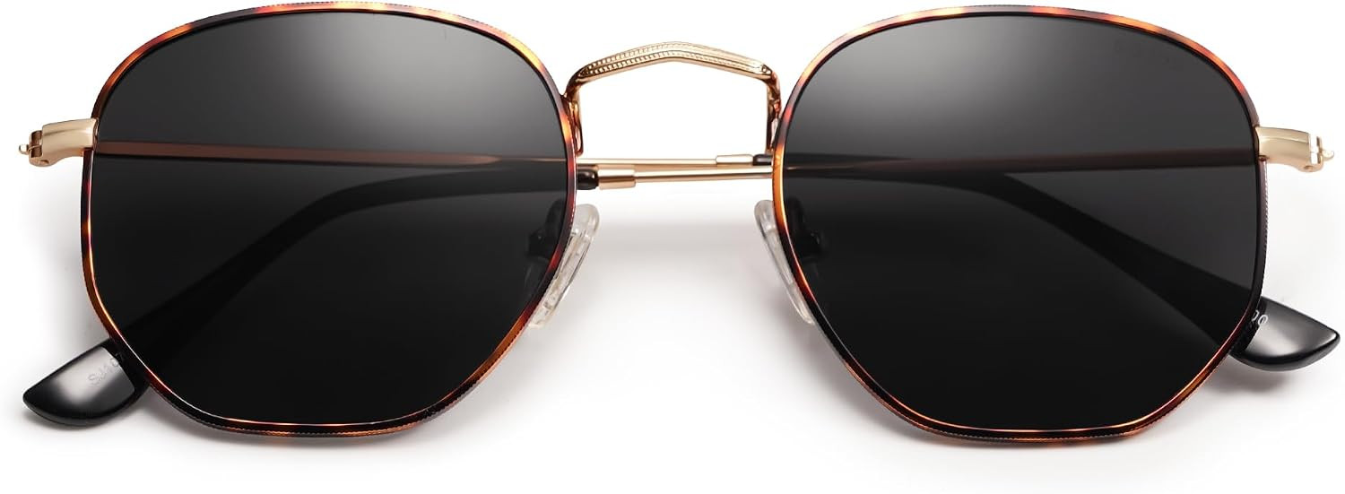 SOJOS Square Polarized Sunglasses Women Men Hexagonal Polygon SJ1072,Small | Amazon (US)